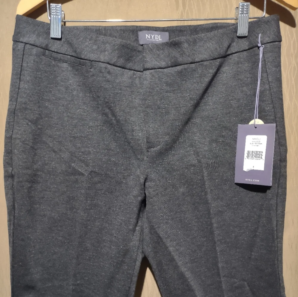 NYDJ Women's Slim Trouser Pants in Charcoal Heathered - Picture 3 of 8